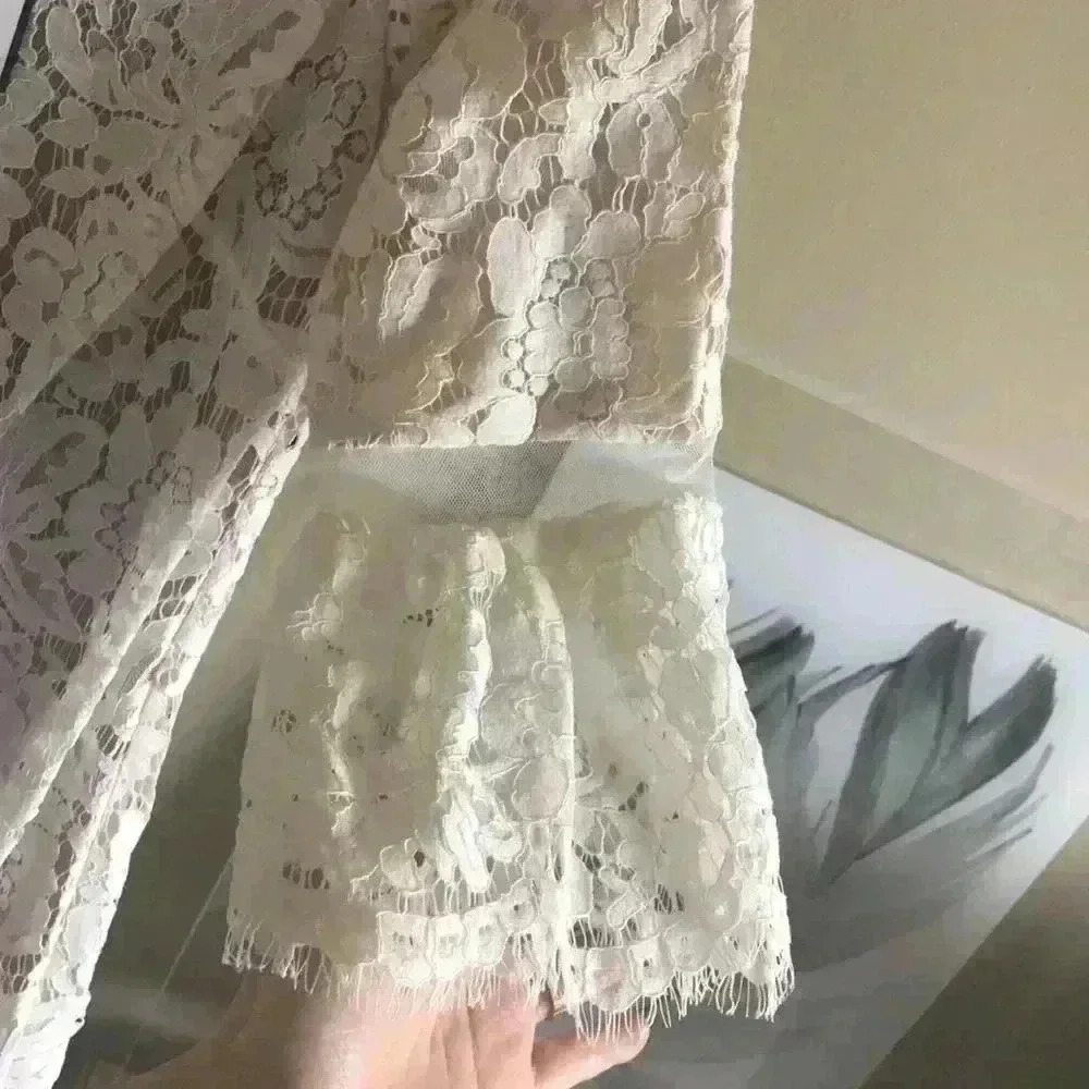 BCBGMaxazria Lace Evening Dress - Off White - Picture 7 of 12